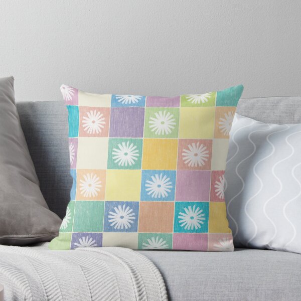 Item preview, DP282-5 Pastel Checkered Pattern With Flowers designed and sold by DuckyRubin.