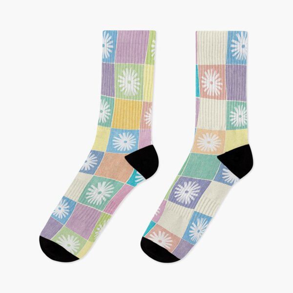 Item preview, DP282-5 Pastel Checkered Pattern With Flowers designed and sold by DuckyRubin.