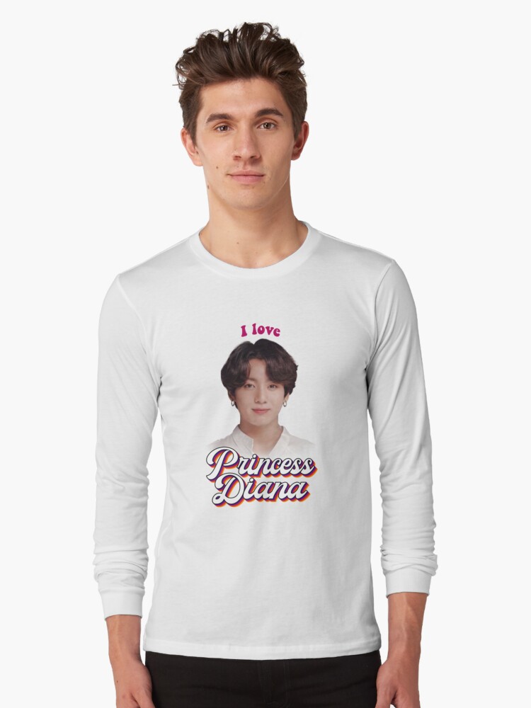 Imagen 1 de 5, Camiseta de manga larga con la obra Princesa diana jungkook kpop meme retro, diseñada y vendida por snazzyseagull.