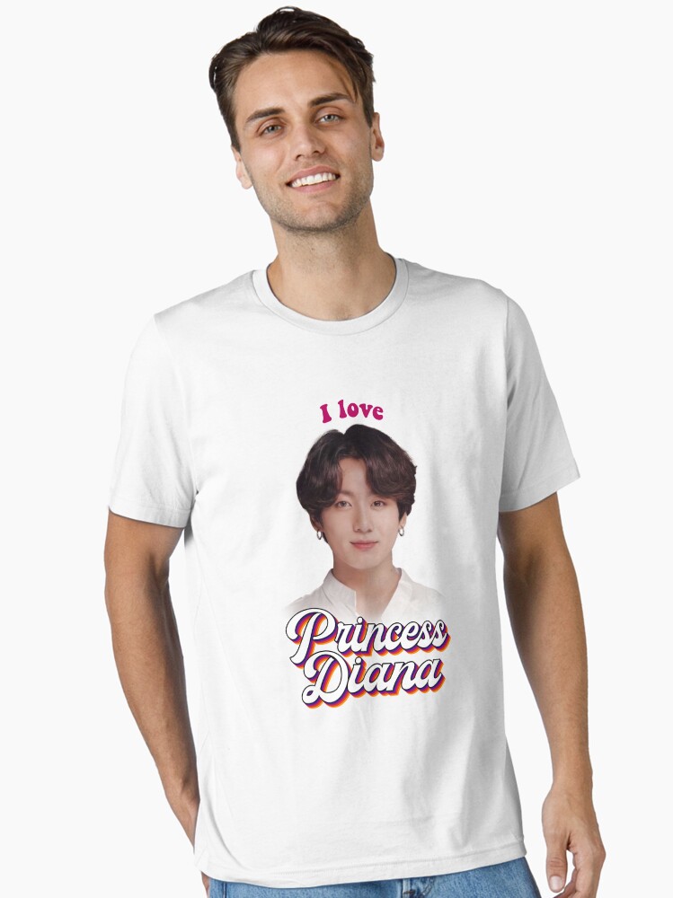 Imagen 1 de 7, Camiseta esencial con la obra Princesa diana jungkook kpop meme retro, diseñada y vendida por snazzyseagull.