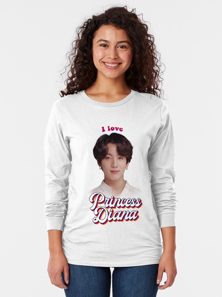 Imagen 2 de 5, Camiseta de manga larga con la obra Princesa diana jungkook kpop meme retro, diseñada y vendida por snazzyseagull.