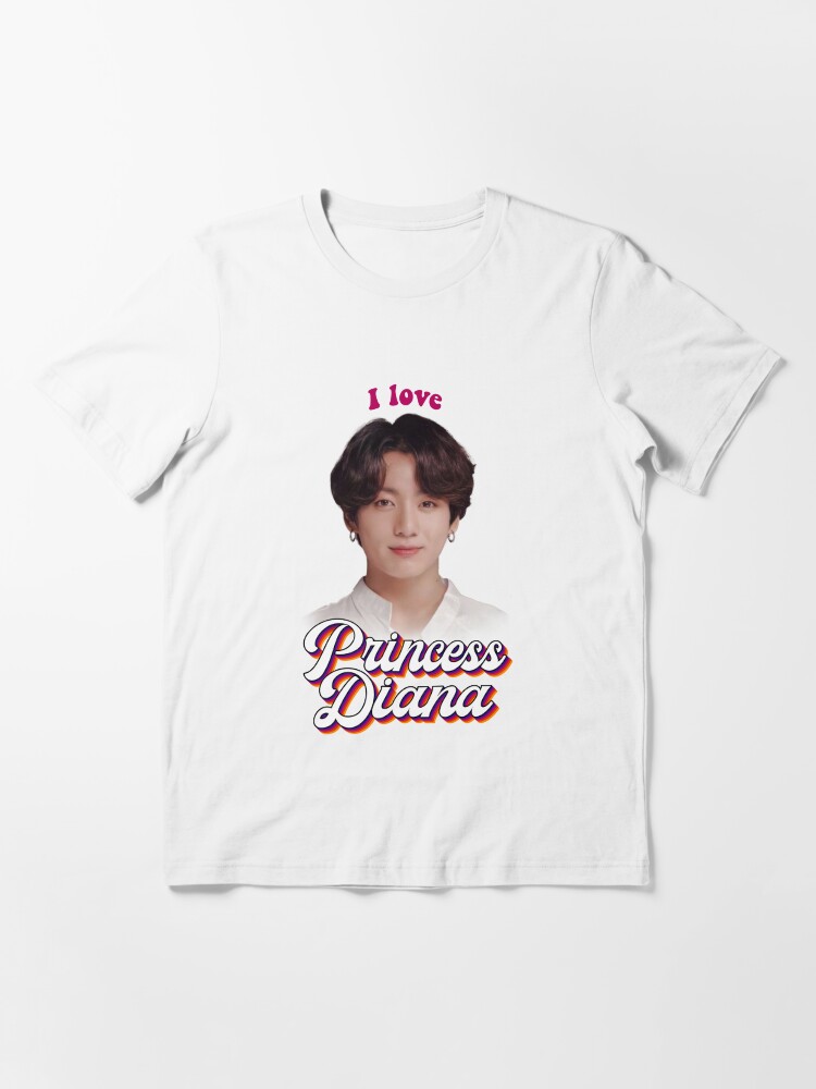 Imagen 3 de 7, Camiseta esencial con la obra Princesa diana jungkook kpop meme retro, diseñada y vendida por snazzyseagull.