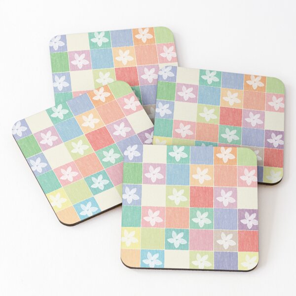 Item preview, DP282-6 Pastel Checkerboard With Flowers designed and sold by DuckyRubin.