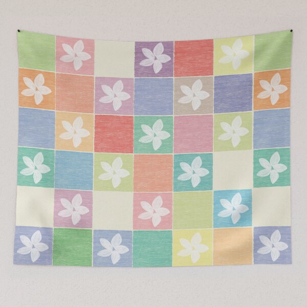 Item preview, DP282-6 Pastel Checkerboard With Flowers designed and sold by DuckyRubin.