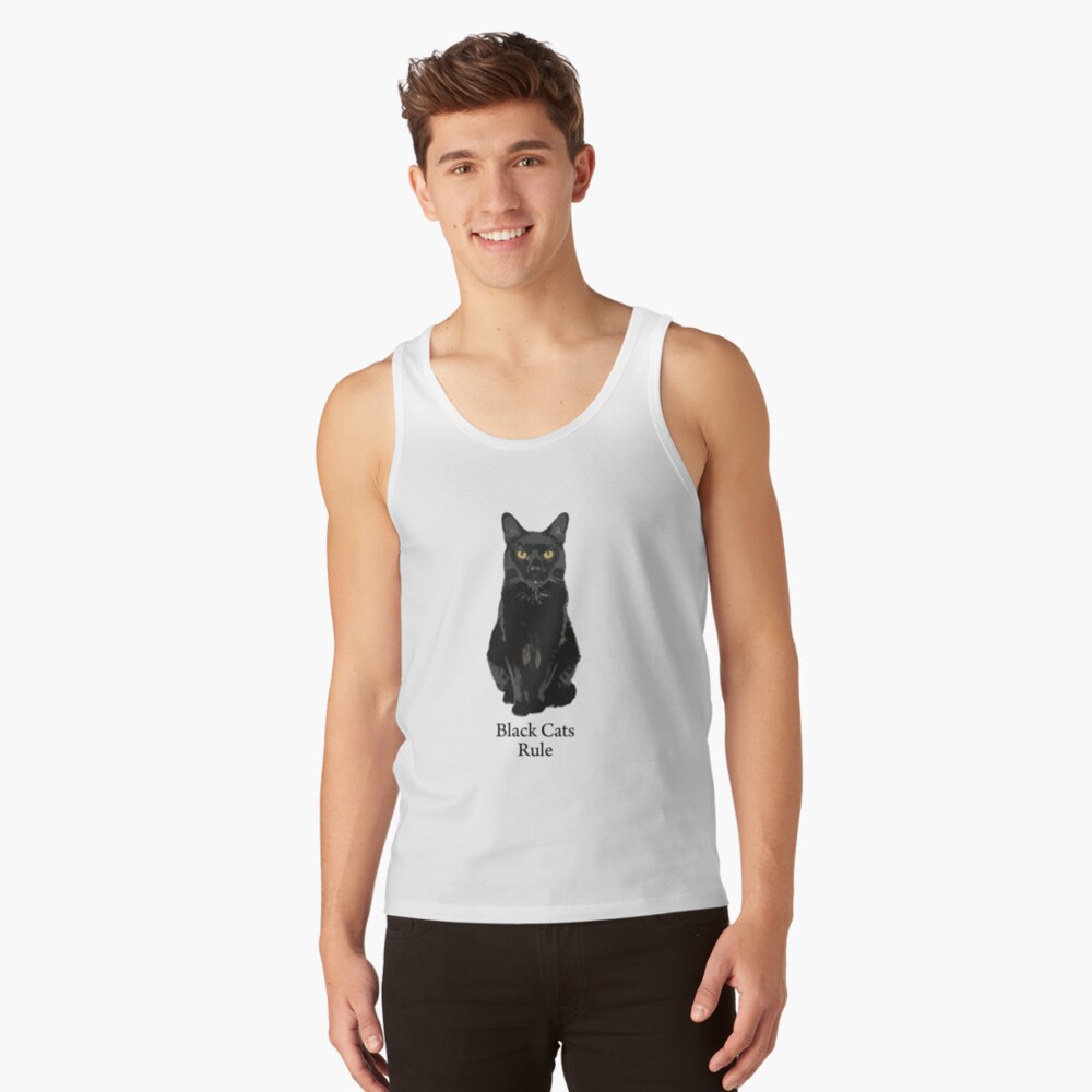 Black Cats Rule (black text for light colored clothing)