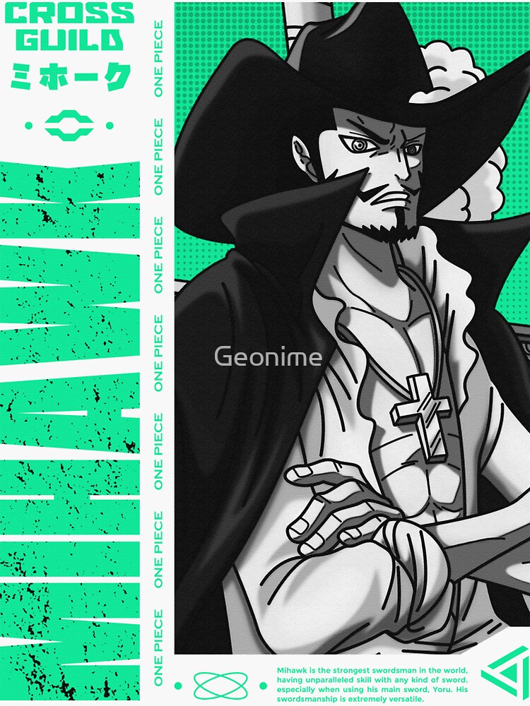 Dracule Mihawk - One Piece v.3 white version Art Print for Sale