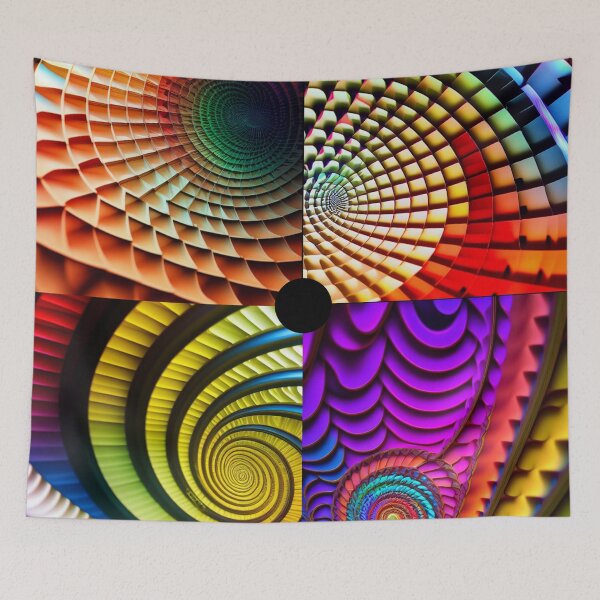 Item preview, Four Spirals - A Trippy colorful pattern Where is your center? Great dance outfit, or great for a 60s party. designed and sold by shakespeare1212.