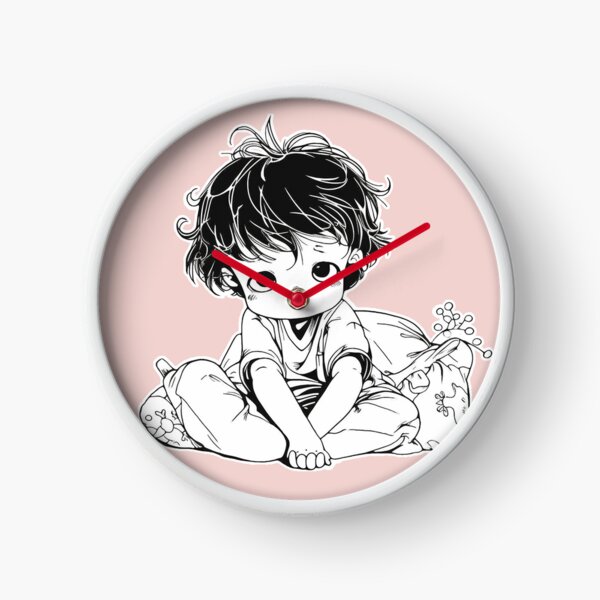 Item preview, Line drawing sketch:Weary Wake-up of Lazy Junior designed and sold by SML(Smiling Cool) PinkBubble.