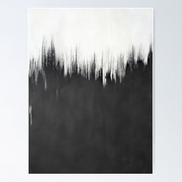 Item preview, Black and Off White Acrylic Minimalist Abstract Art designed and sold by banginT.