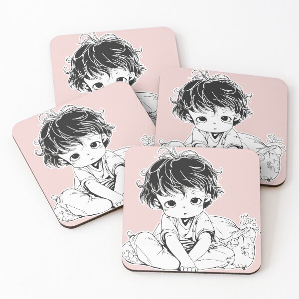 Item preview, Line drawing sketch:Weary Wake-up of Lazy Junior designed and sold by SML(Smiling Cool) PinkBubble.