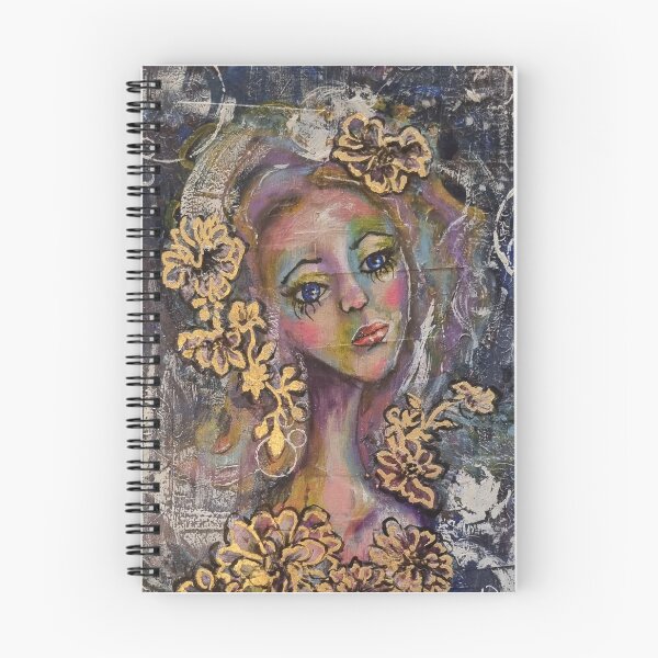 Item preview, "Spirited"  Mixed Media Painting Embellished with Gold Leaf designed and sold by JennyAnnArt.