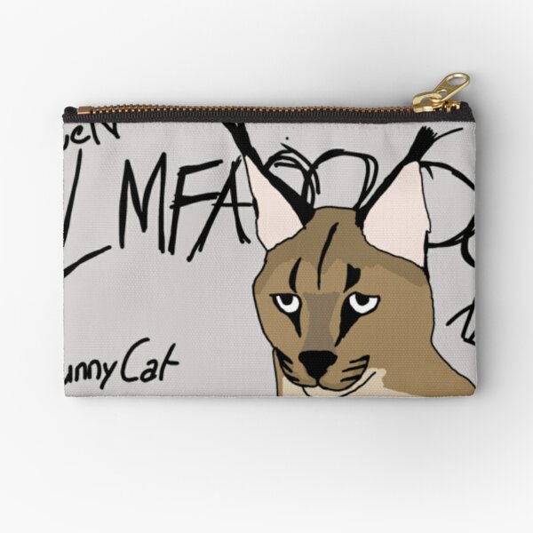 Big Floppa Meme Cute Caracal Cat Zip Pouch by Zeyneb EwaMa - Pixels