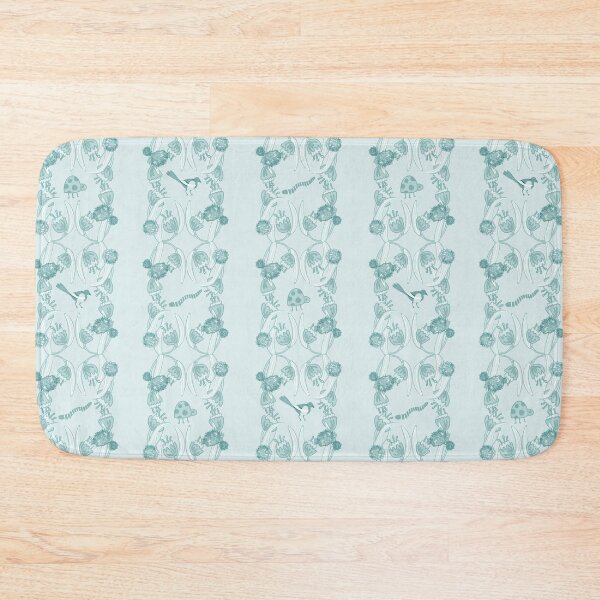 Item preview, Modern checker with floral wreath and Scandinavian animals | blue monotone designed and sold by Ingrid Poole.