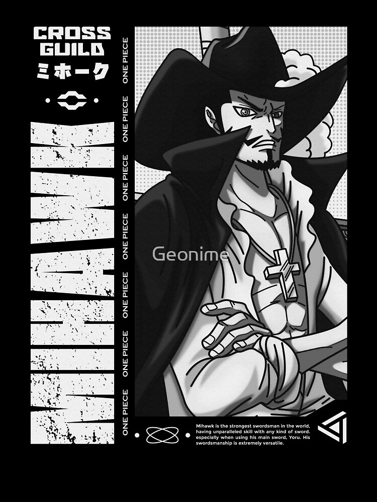 Dracule Mihawk - One Piece v.1 - white version Kids T-Shirt for