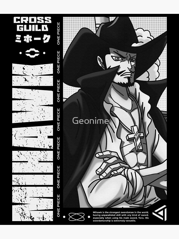 Dracule Mihawk - One Piece v.3 white version Art Print for Sale