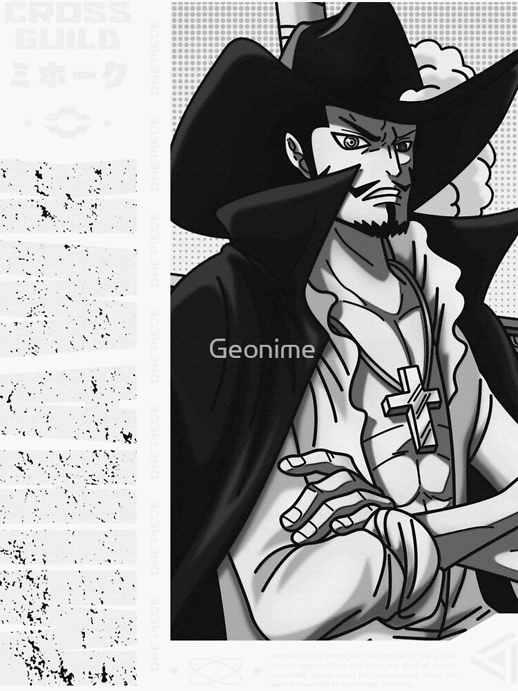 Dracule Mihawk - One Piece v.3 white version Art Print for Sale