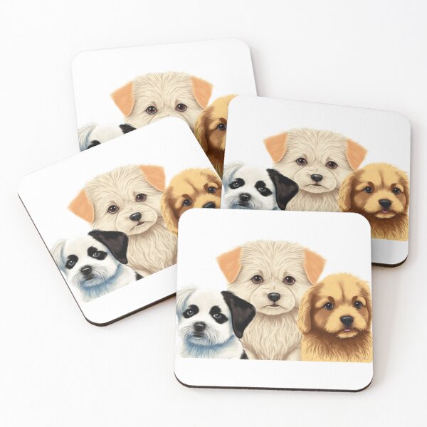 Item preview, Dogi Dogs Friends Cream Brown White Black Man Woman Child designed and sold by Furry-BFF.