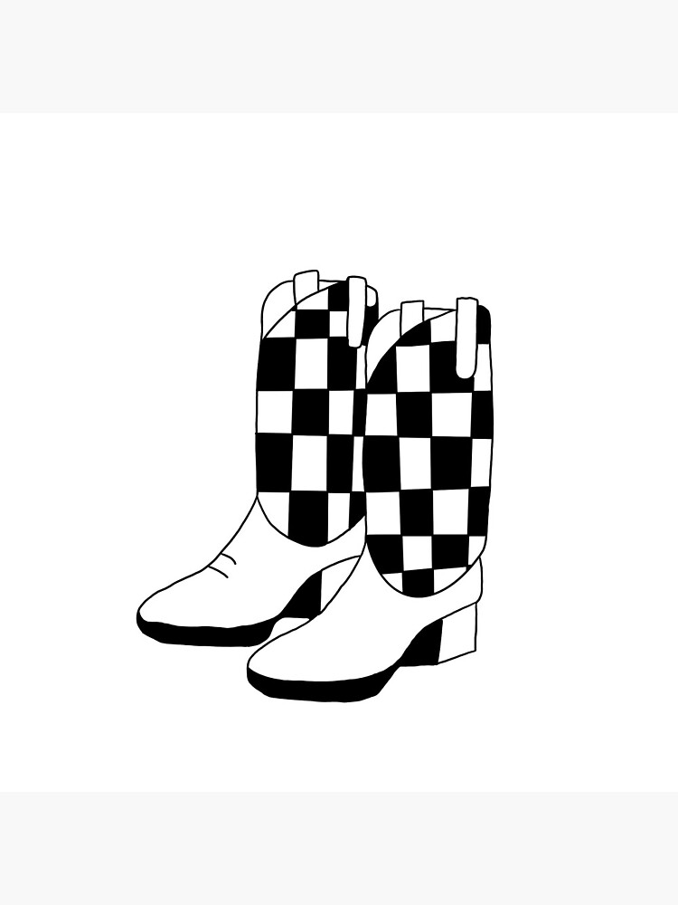 Checkered shop cowboy boots