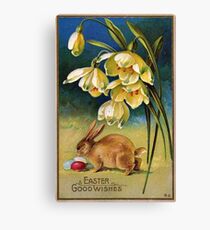 Easter Wishes, vintage design Canvas Print