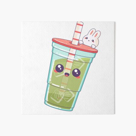 Boba milk tea with glasses Art Board Print for Sale by c4k5llc