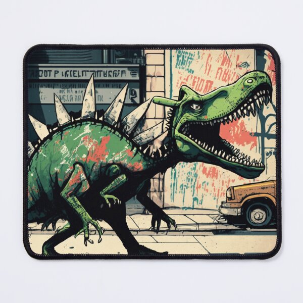 Item preview, Dinosaur t-rex walking on street designed and sold by NxtGenArt.