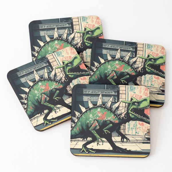 Item preview, Dinosaur t-rex walking on street designed and sold by NxtGenArt.