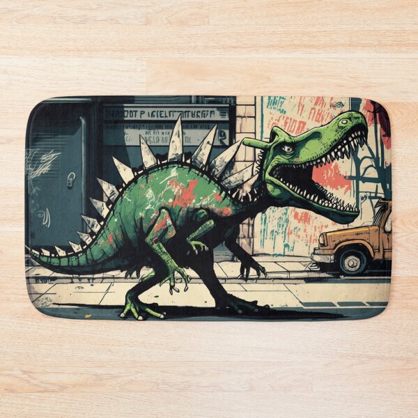 Item preview, Dinosaur t-rex walking on street designed and sold by NxtGenArt.