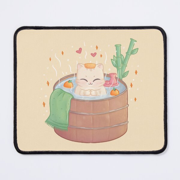 Item preview, Hot Tub Onsen Cat designed and sold by LenasScribbles.