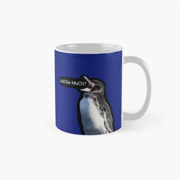 Item preview, Galapagos Penguin questions your judgements ( Blue #0F1D7B background) designed and sold by SBPenguins.