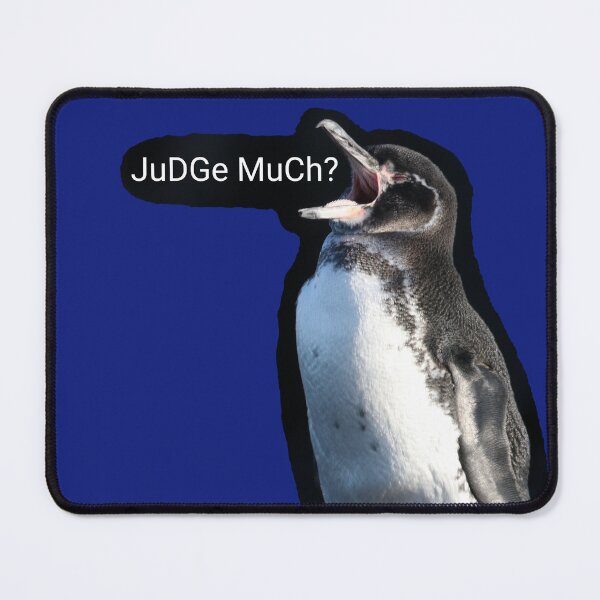 Item preview, Galapagos Penguin questions your judgements ( Blue #0F1D7B background) designed and sold by SBPenguins.