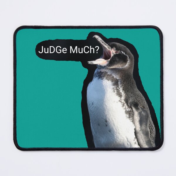 Item preview, Galapagos Penguin questions your judgements (Teal #03A096 background) designed and sold by SBPenguins.