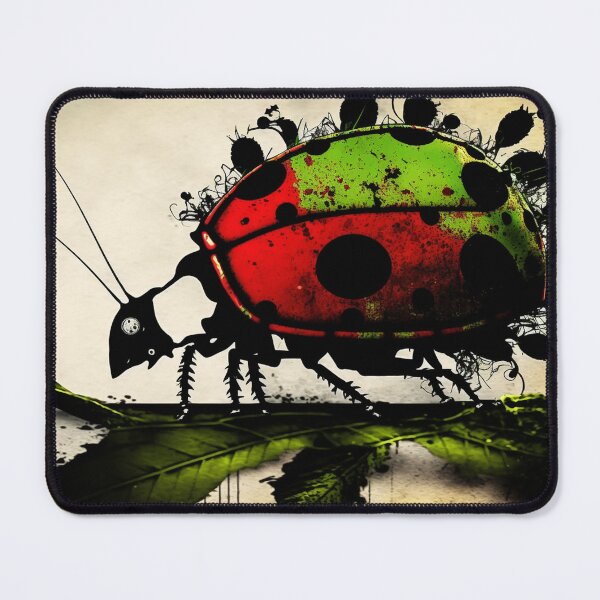 Item preview, Ladybug walking, green and red designed and sold by NxtGenArt.
