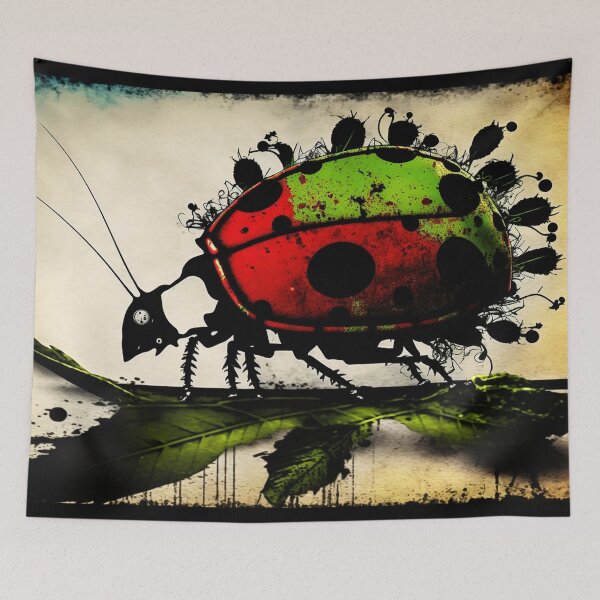 Item preview, Ladybug walking, green and red designed and sold by NxtGenArt.
