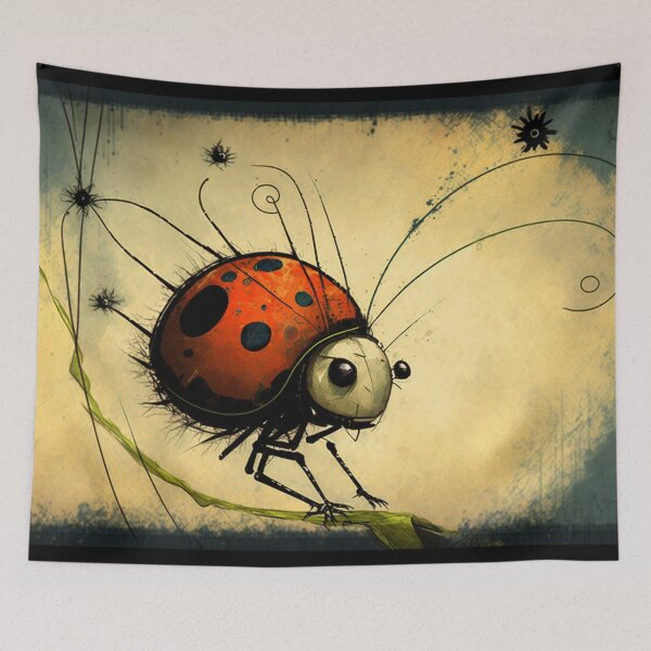 Item preview, Ladybug balancing on branch designed and sold by NxtGenArt.