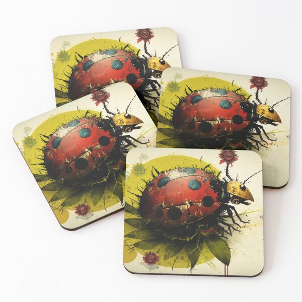 Item preview, Mechanical ladybug on leaf designed and sold by NxtGenArt.