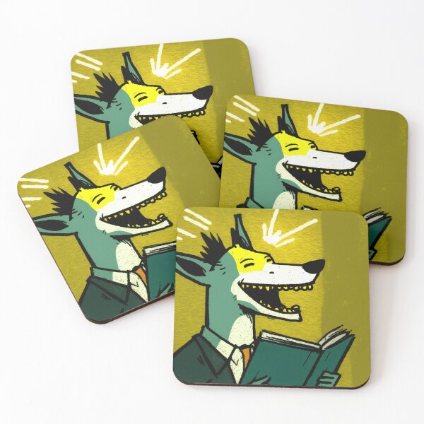 Item preview, Laughing dog reading green book designed and sold by NxtGenArt.