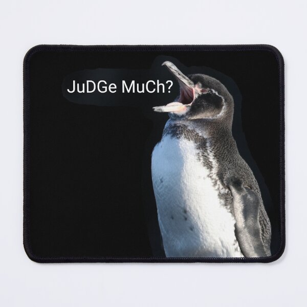Item preview, Galapagos Penguin questions your judgements (Black background) designed and sold by SBPenguins.