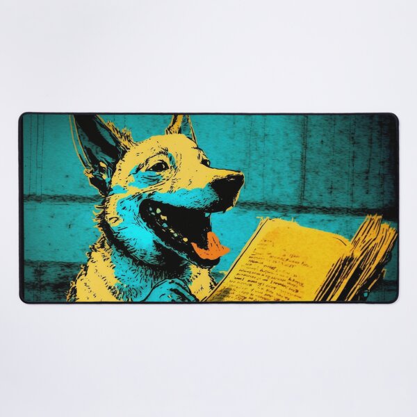 Item preview, Laughing dog reading newspaper designed and sold by NxtGenArt.