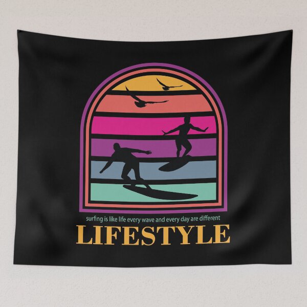 Item preview, SURFING IS LIKE LIFE EVERY DAY AND EVERY WAVE ARE DIFFERENT  COLORFUL SUMMER designed and sold by al21ex.
