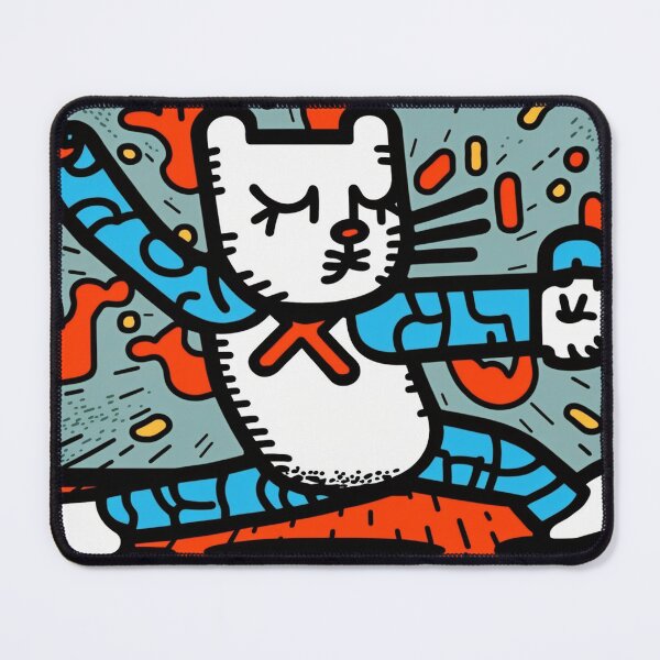 Item preview, Cat showing off in yoga class designed and sold by NxtGenArt.
