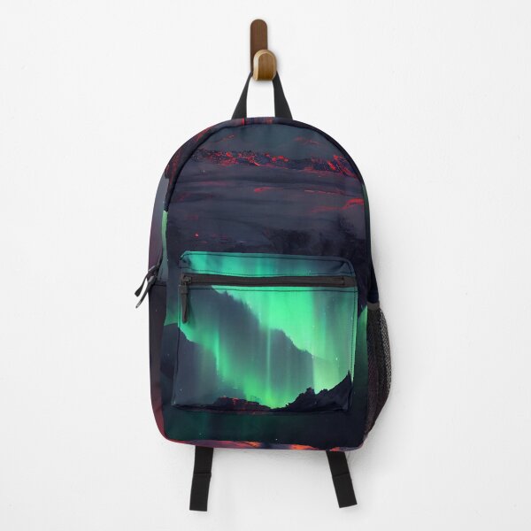 Item preview, Colorful northern light aurora, borealis with red and green flames over the sky designed and sold by anytka.