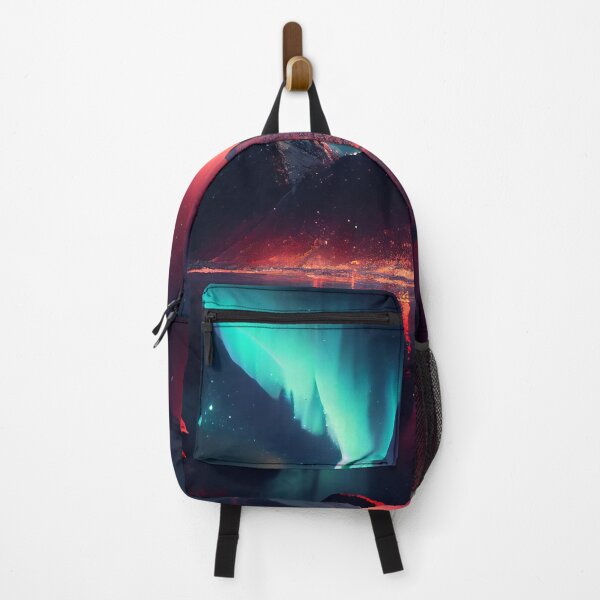 Item preview, Colorful northern light aurora, borealis with red and blue flames over the sky designed and sold by anytka.