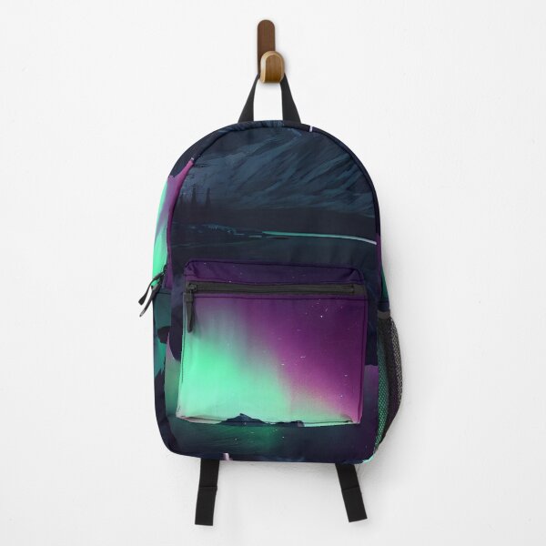 Item preview, Colorful northern light aurora, borealis with purple and green flames over the sky designed and sold by anytka.