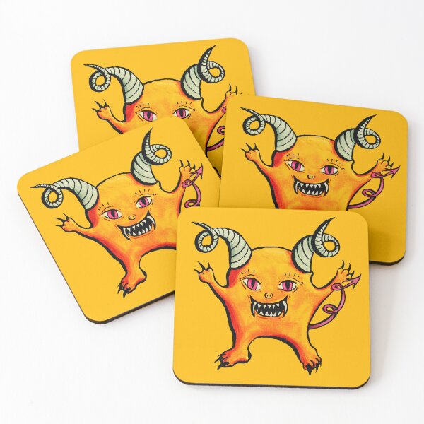 Item preview, Cute Weird Horned Little Devil Creature designed and sold by Boriana Giormova.