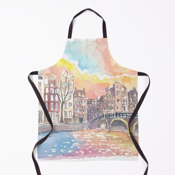 Item preview, Amsterdam Torensluis Bridge Canal Scene with Sun and Water designed and sold by artshop77.