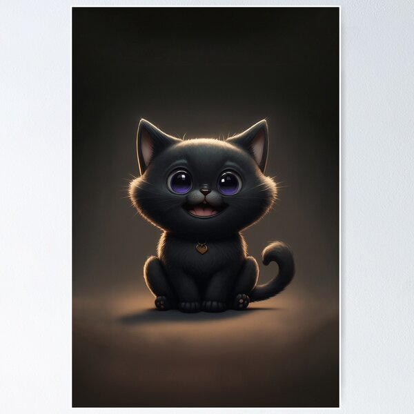 Cute Black Kitten - Meows It Going Poster