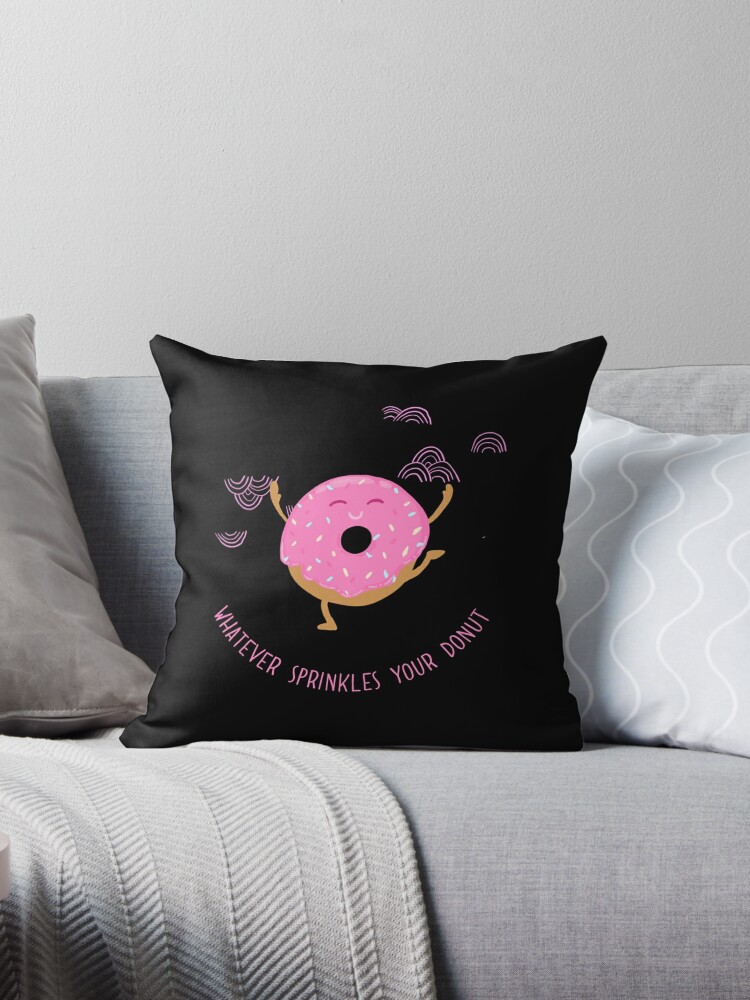 Sprinkle Donut Throw Pillow