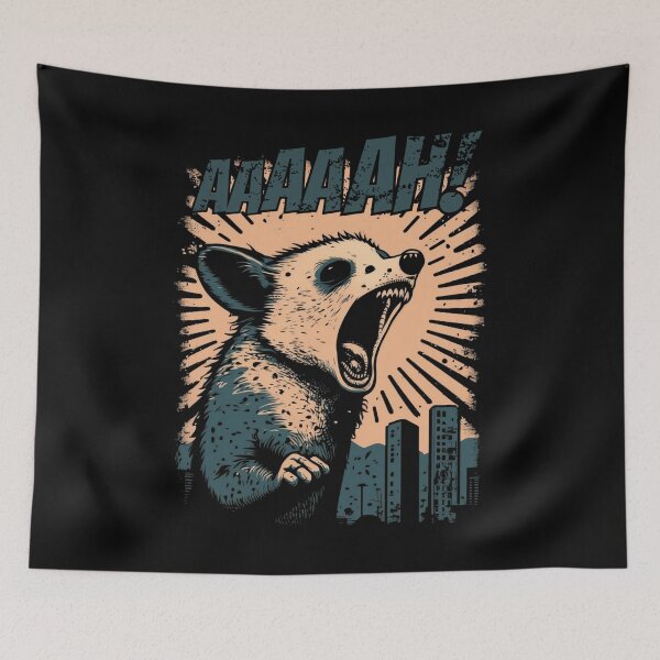 Item preview, Funny Screaming Possum Possumzilla Opossumzilla Trash Cat designed and sold by brytfanna.