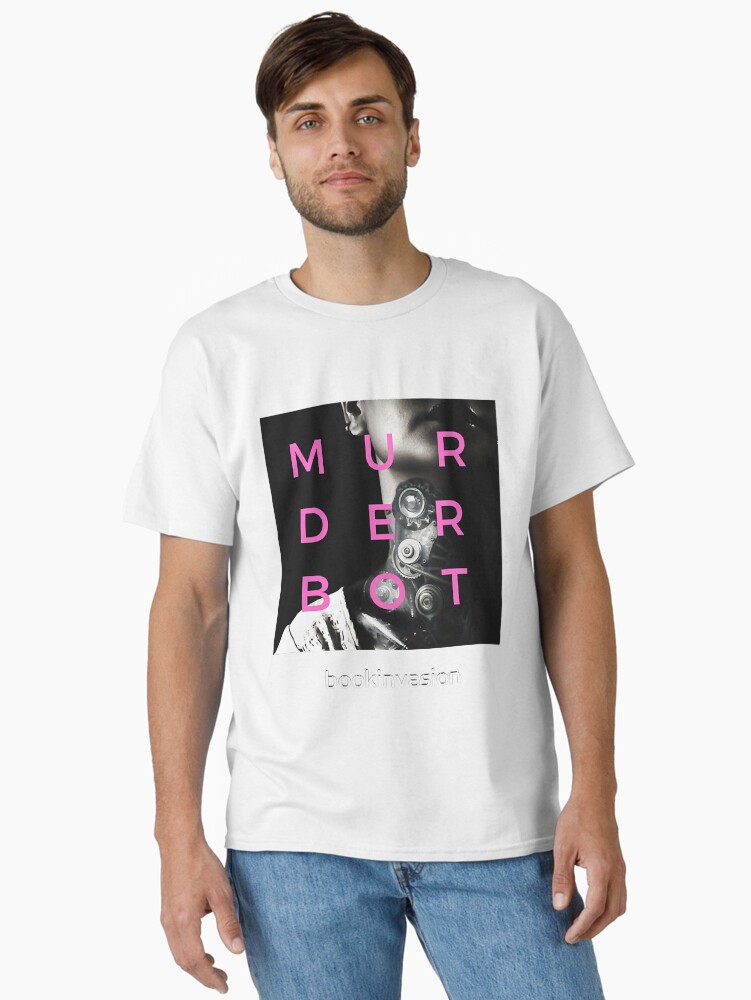 Thumbnail 1 of 7, Classic T-Shirt, Murderbot is Love (rose) designed and sold by BetterGiftStor.