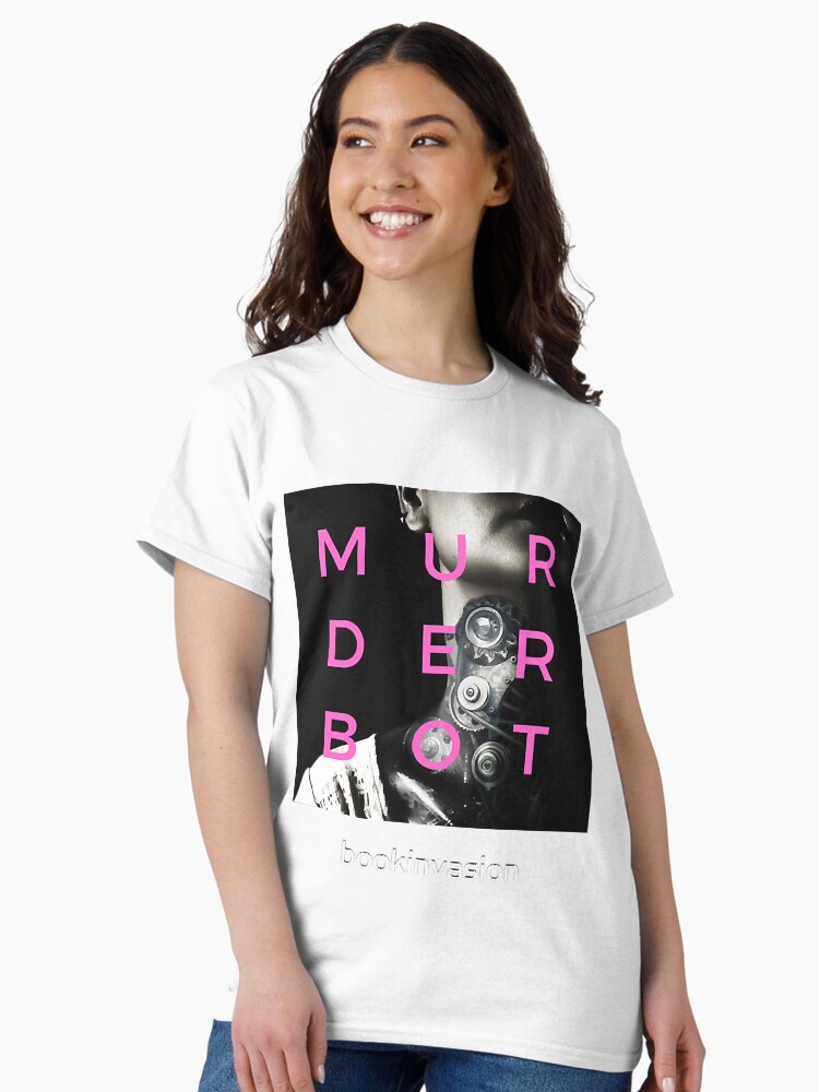 Thumbnail 2 of 7, Classic T-Shirt, Murderbot is Love (rose) designed and sold by BetterGiftStor.